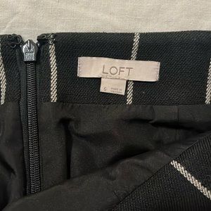 Loft Black window pane skirt